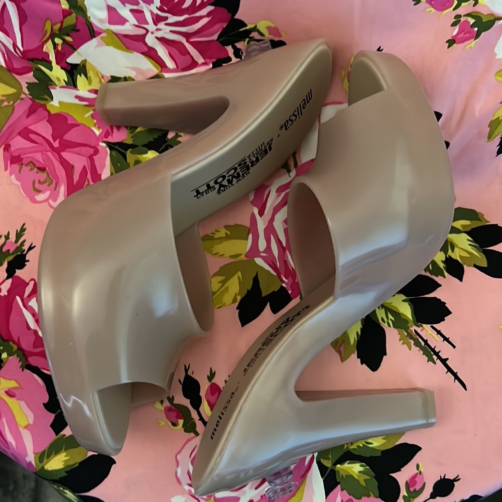 🔥 Jeremy Scott Melissa barbie blow up doll nude heels mules moschino 9 - Picture 13 of 16